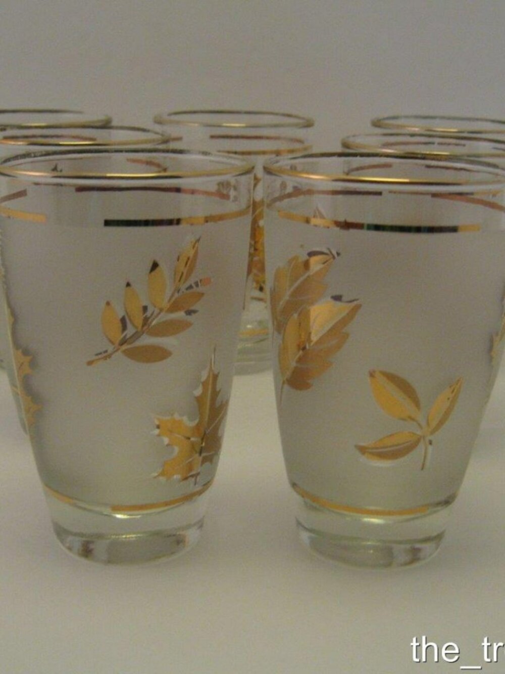 MCM VTG LIBBEY Golden Foliage Glasses Set of 6